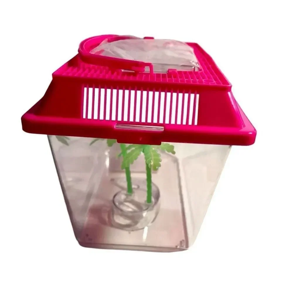 Portable Aquatic/Terrarium Tank, Plastic Carrier Cage with Lid and Handle NWT